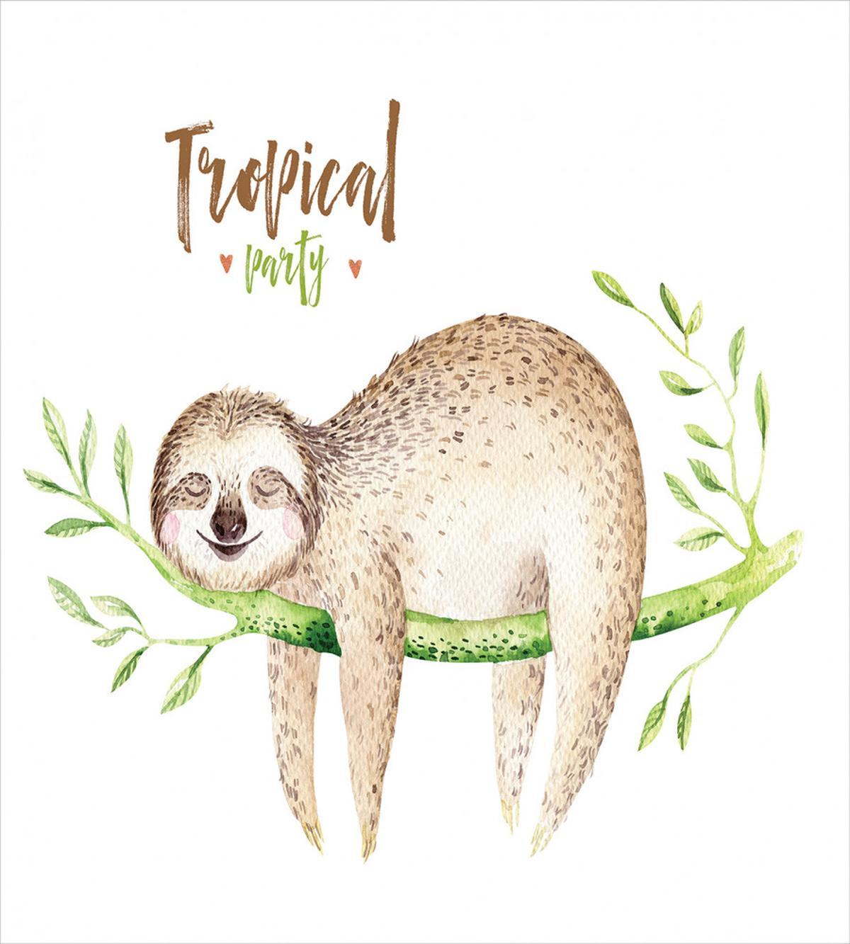 Young Animal on Palm Tree — Pattern