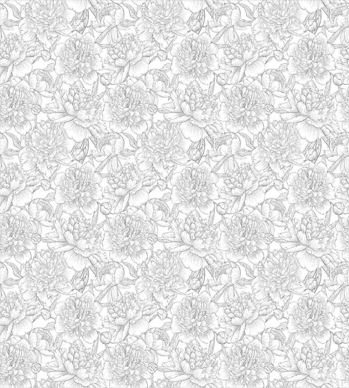 Peonies with Leaves Bud — Pattern