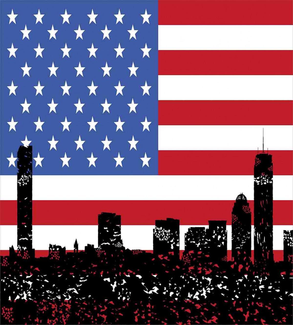 Skyline and US Flag — Pattern