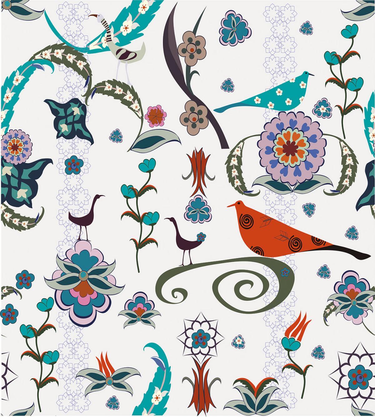 Colorful Florals Swirls — Pattern