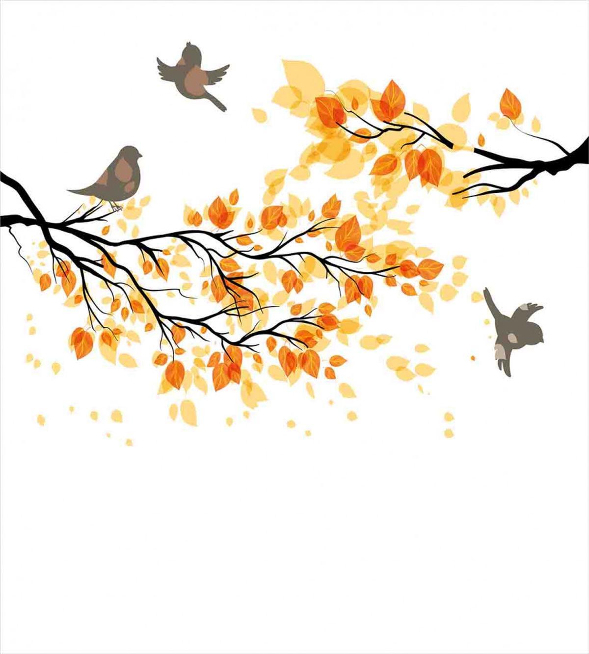Flying Birds and Leaves — Pattern