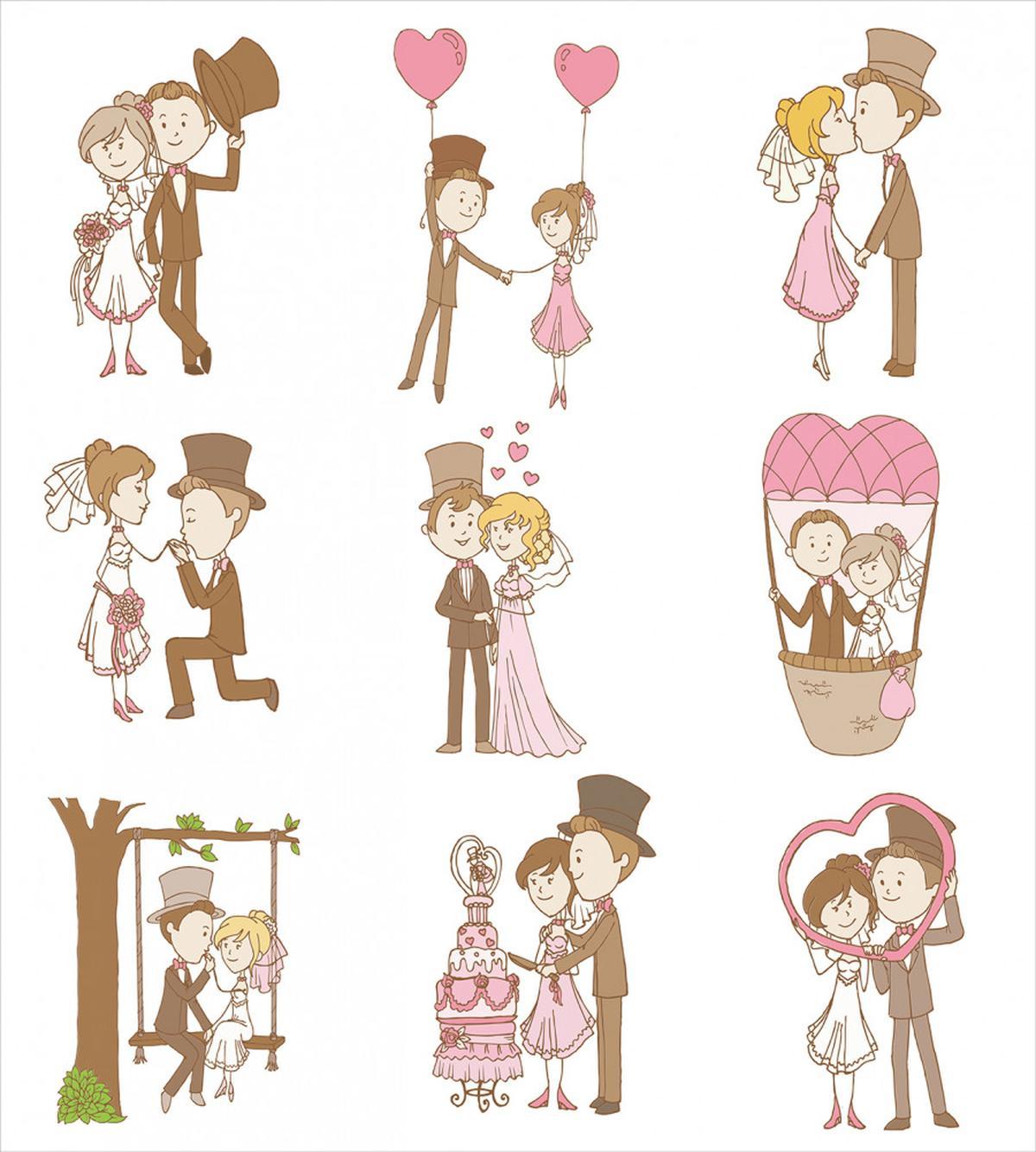 Wedding Set Bride Groom — Pattern