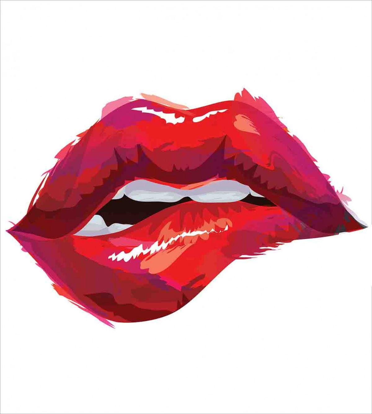 Woman Biting Lips — Pattern