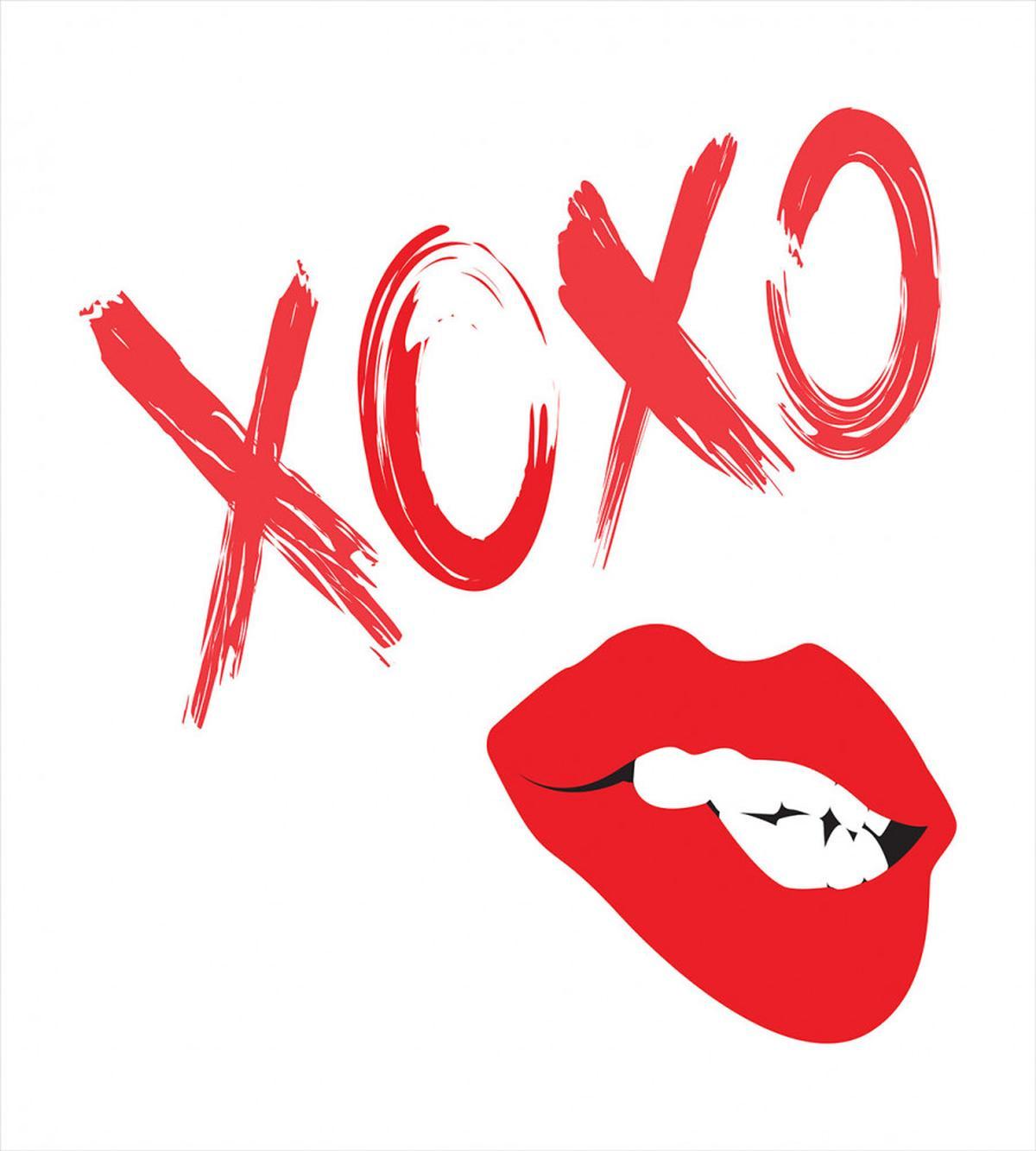 Lipsticked Woman Biting Lips — Pattern