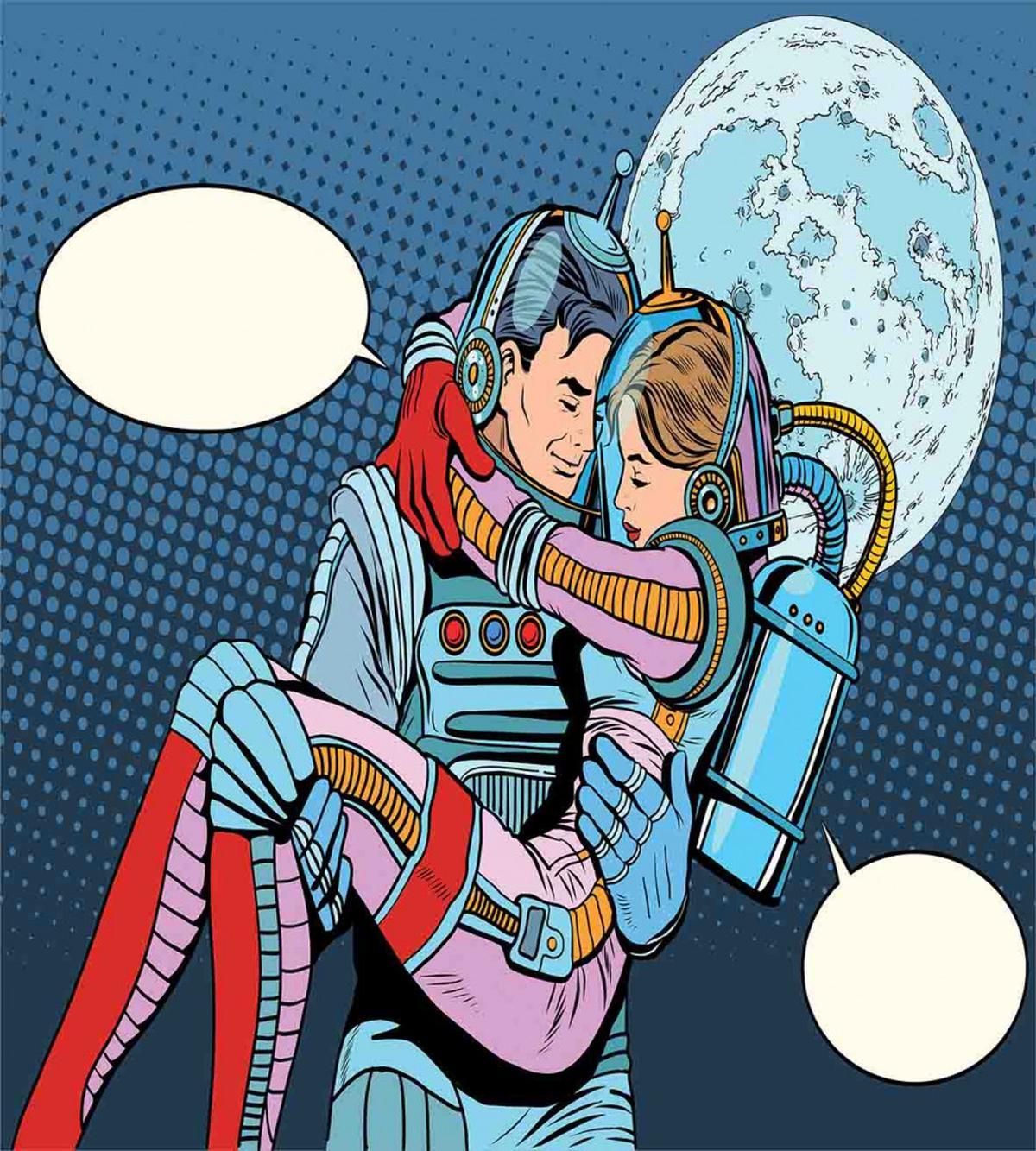 Astronaut Couple Love — Pattern