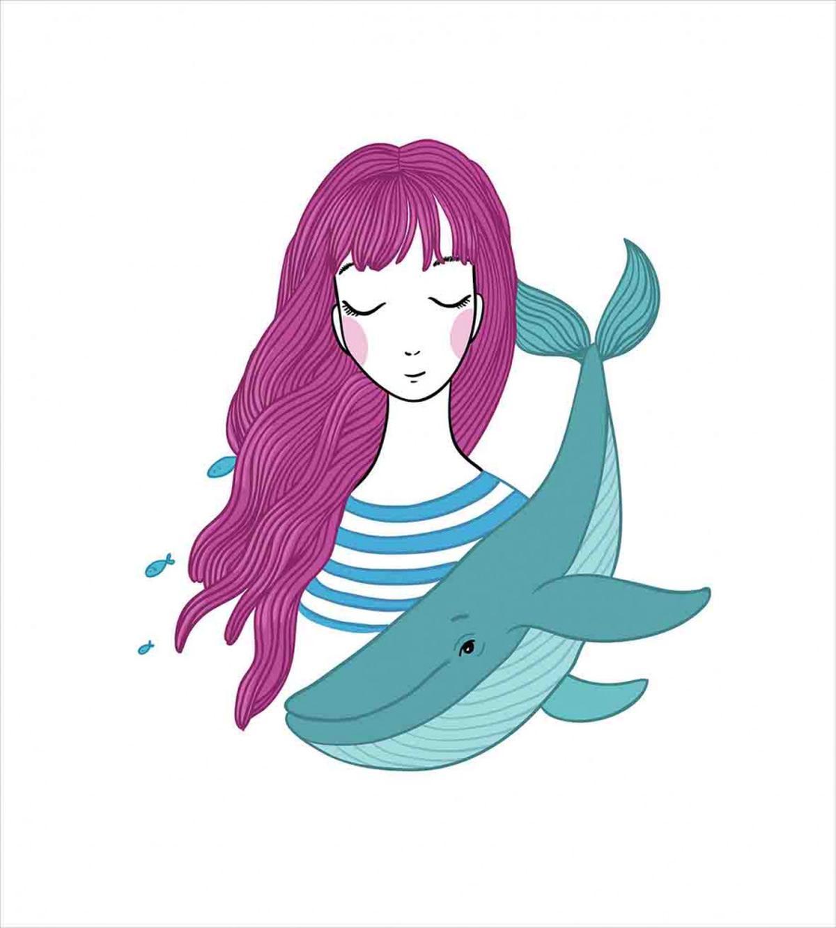 Teen Girl with a Whale — Pattern