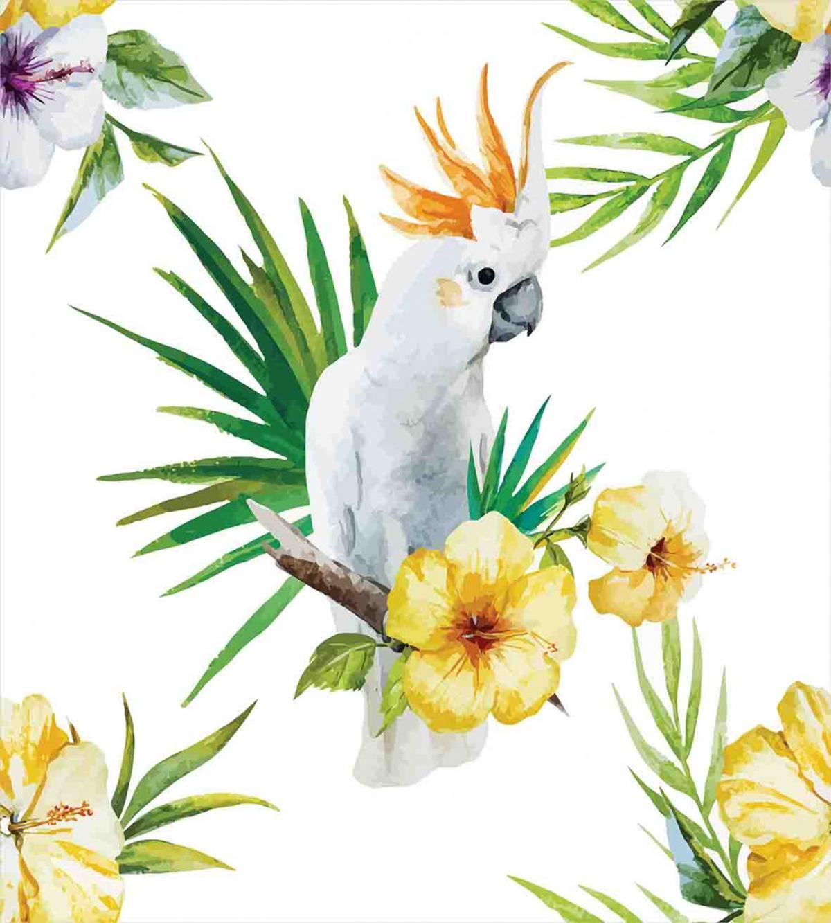 Hibiscus with Wild Birds — Pattern