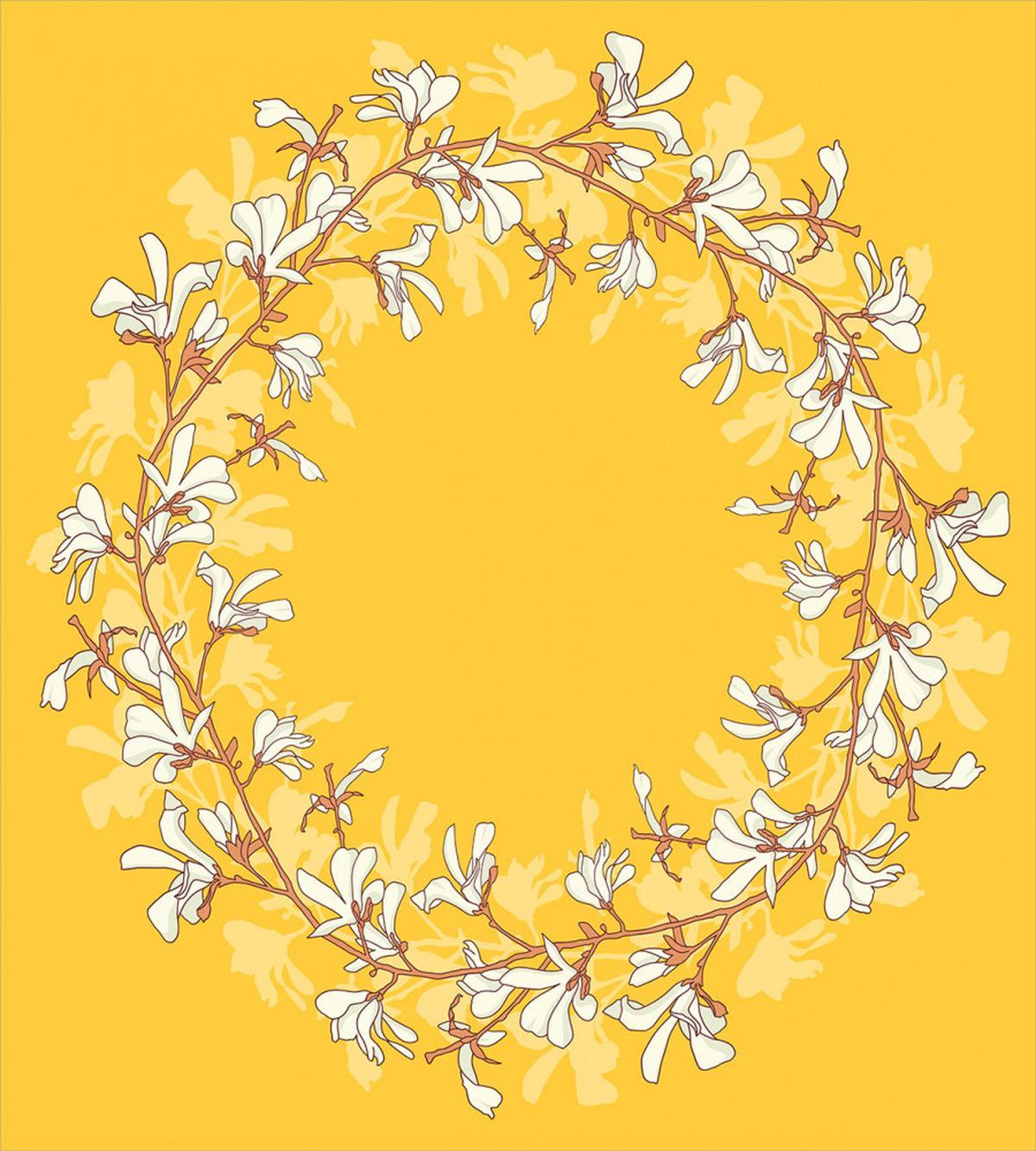 Floral Wreath with Magnolias — Pattern