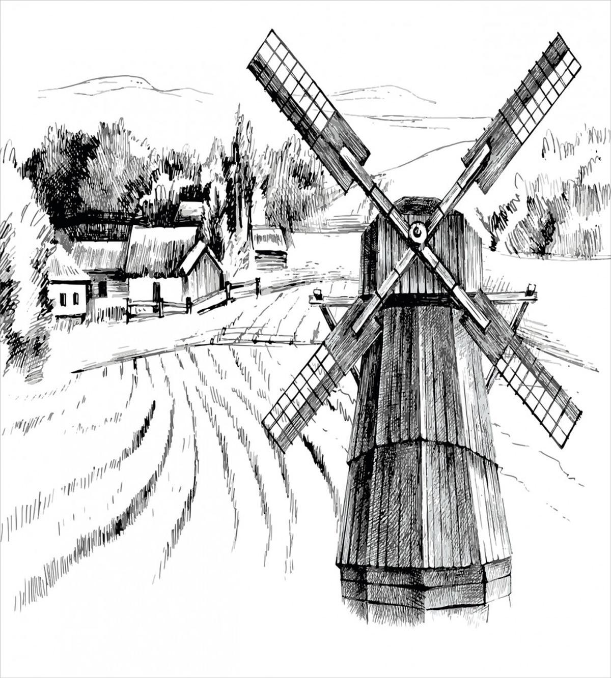 Farm Town Houses Mill — Pattern