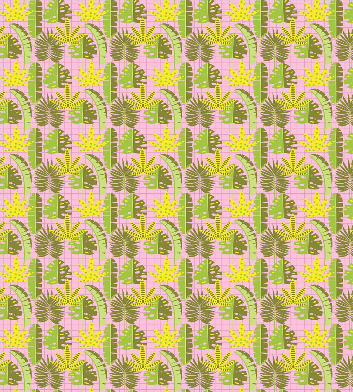 Tropic Leaves on Checkered — Pattern