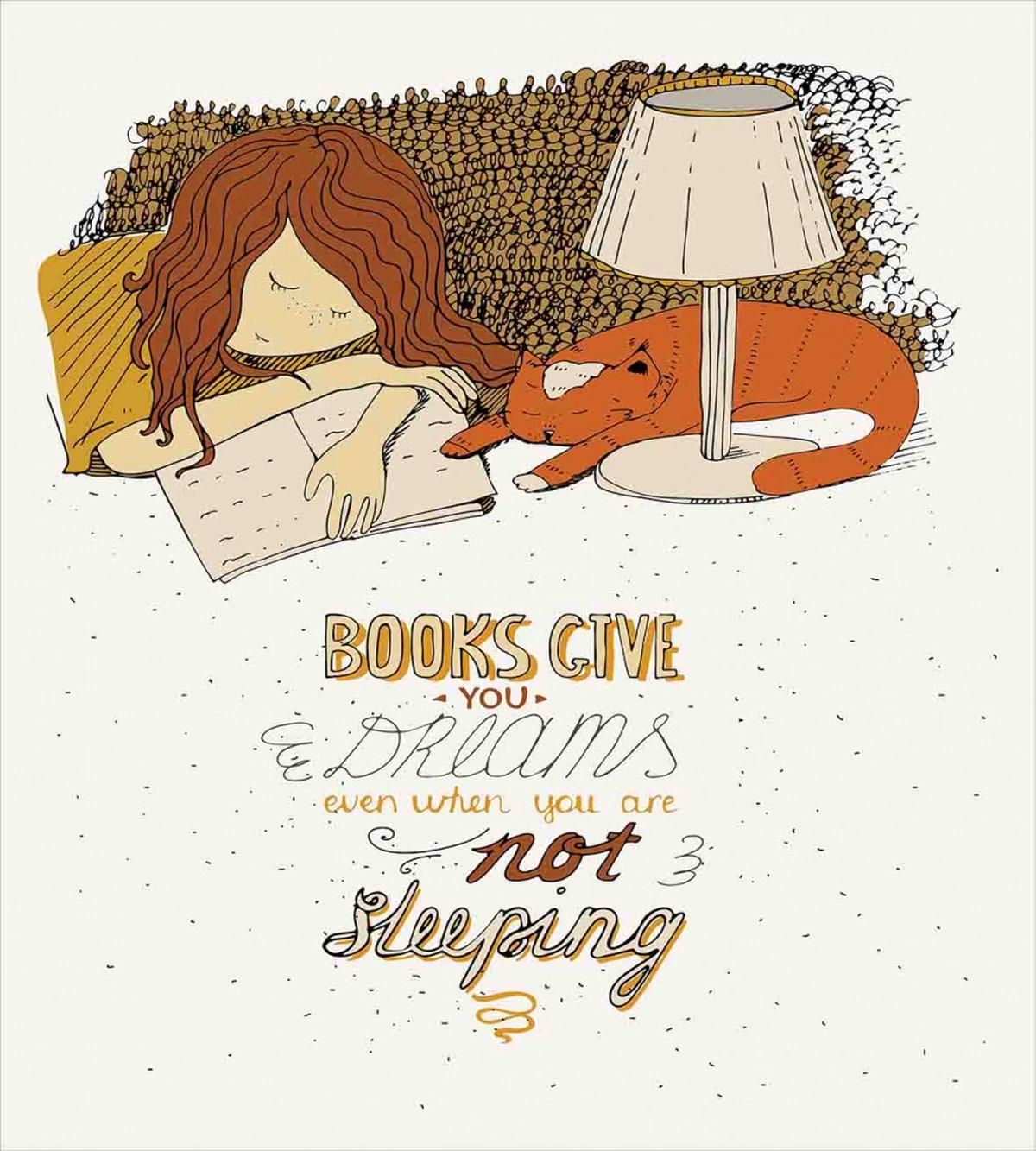 Books Give You Dreams Text — Pattern