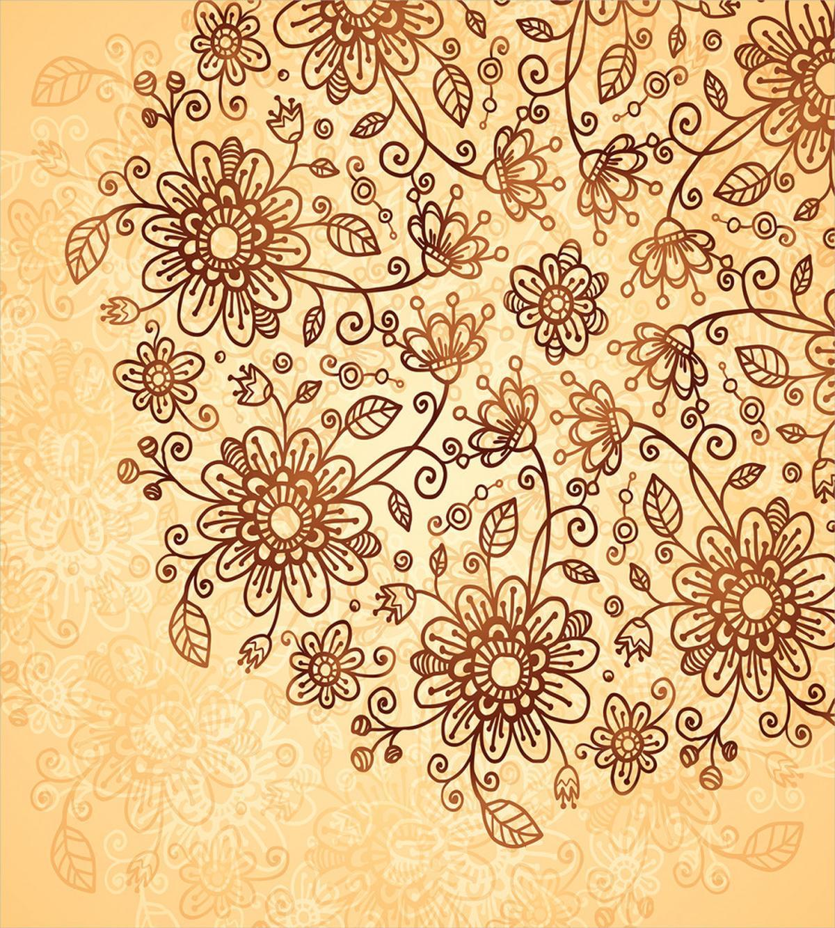 Nature Themed Doodle Flora — Pattern