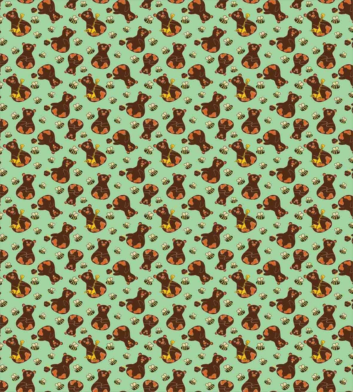 Cartoon Bees and Bears Honey — Pattern