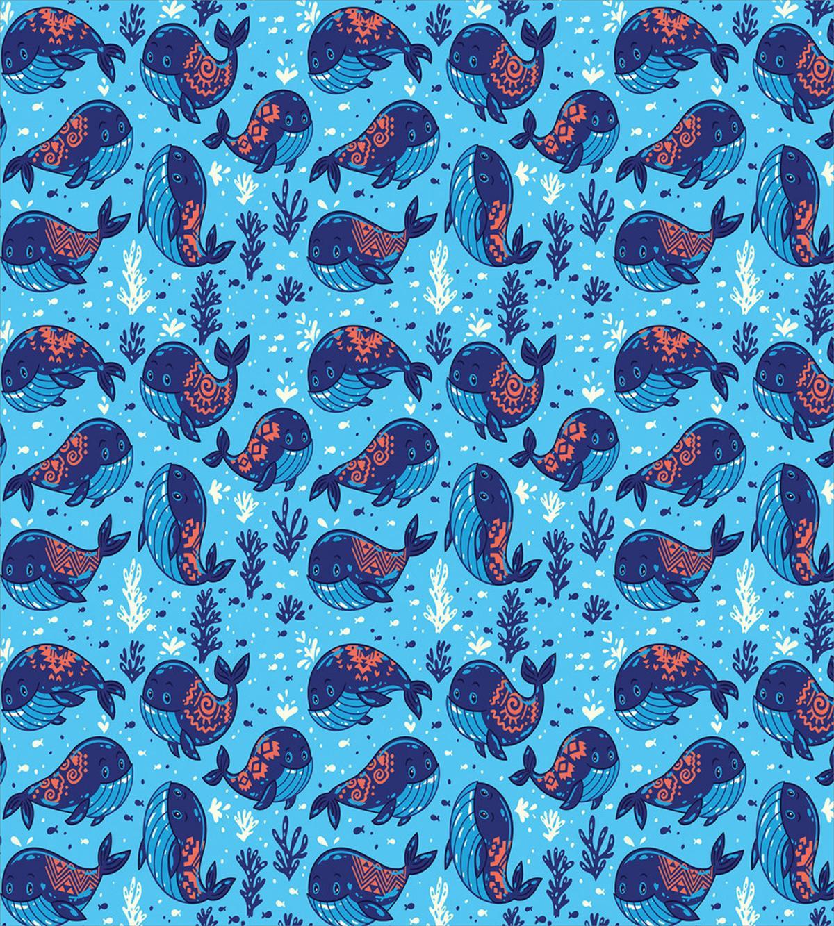 Cartoon Marine Life Whales — Pattern