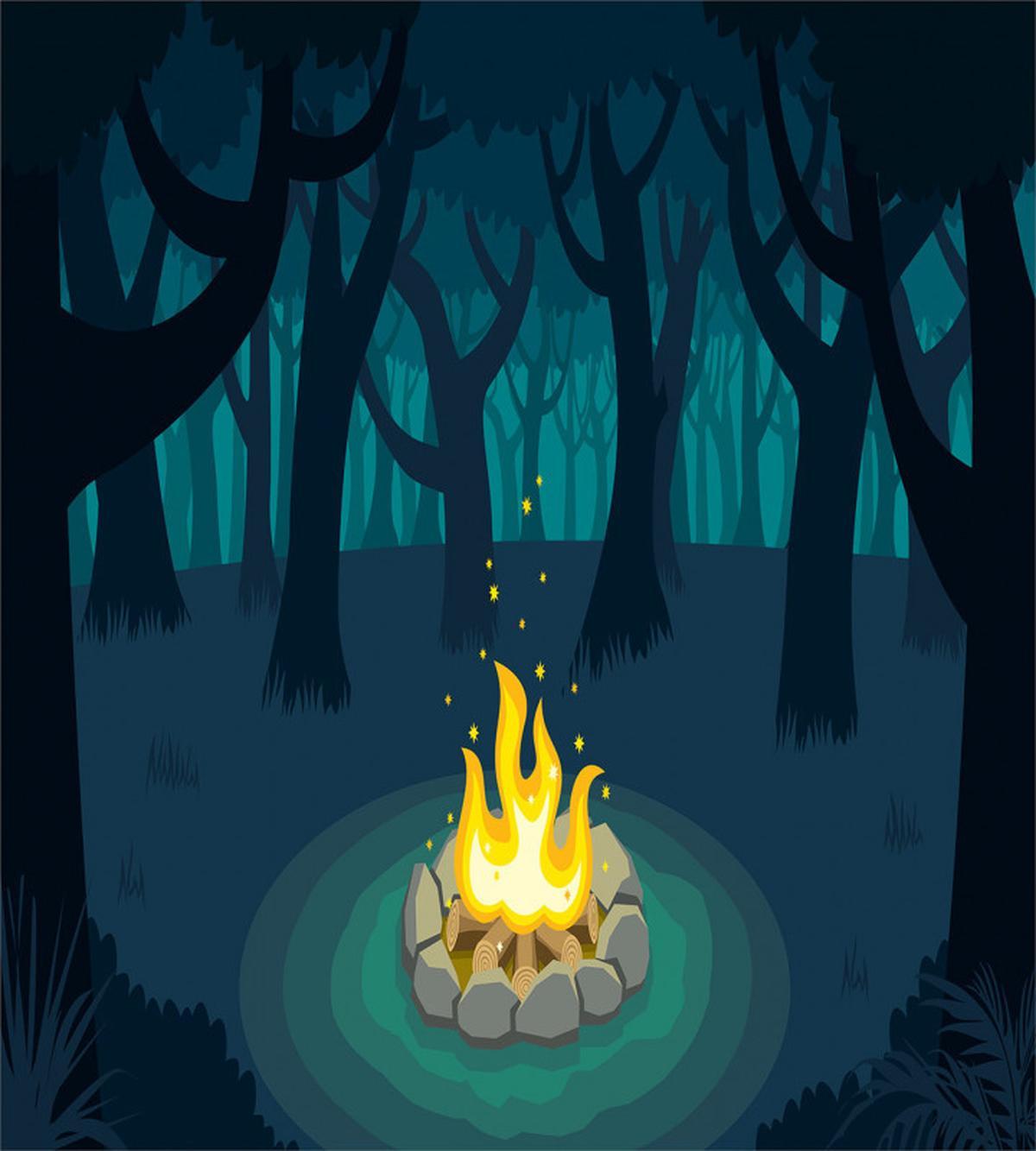 Campfire Woods Night — Pattern