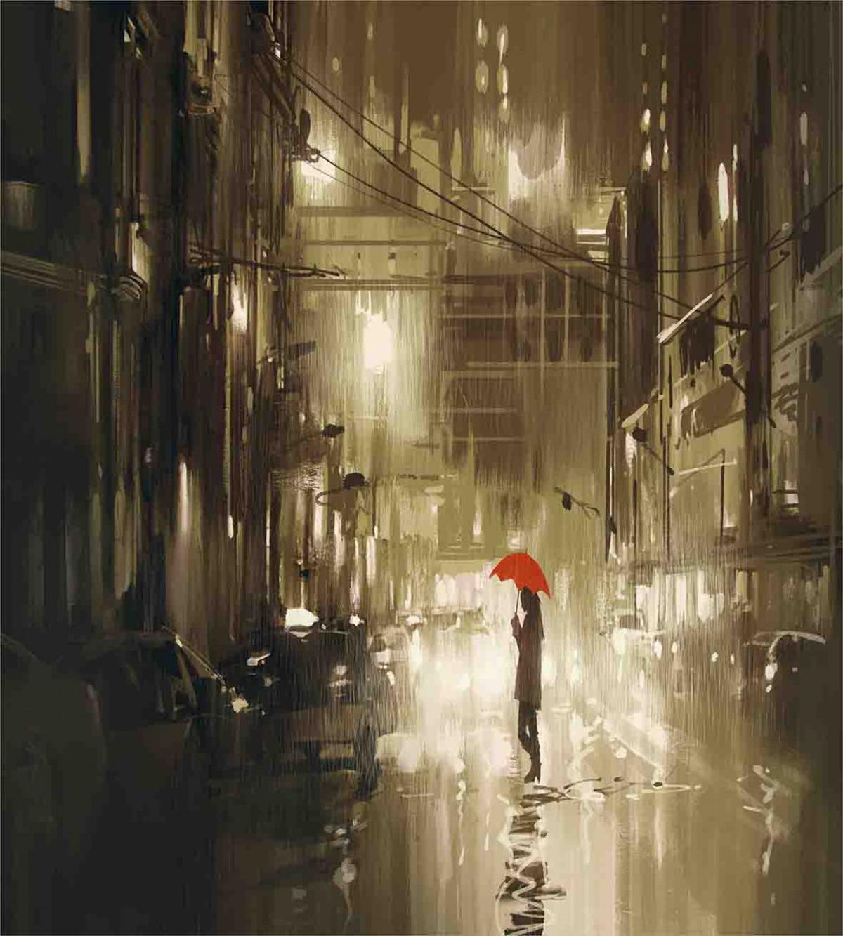 Romantic View Rainy Day — Pattern