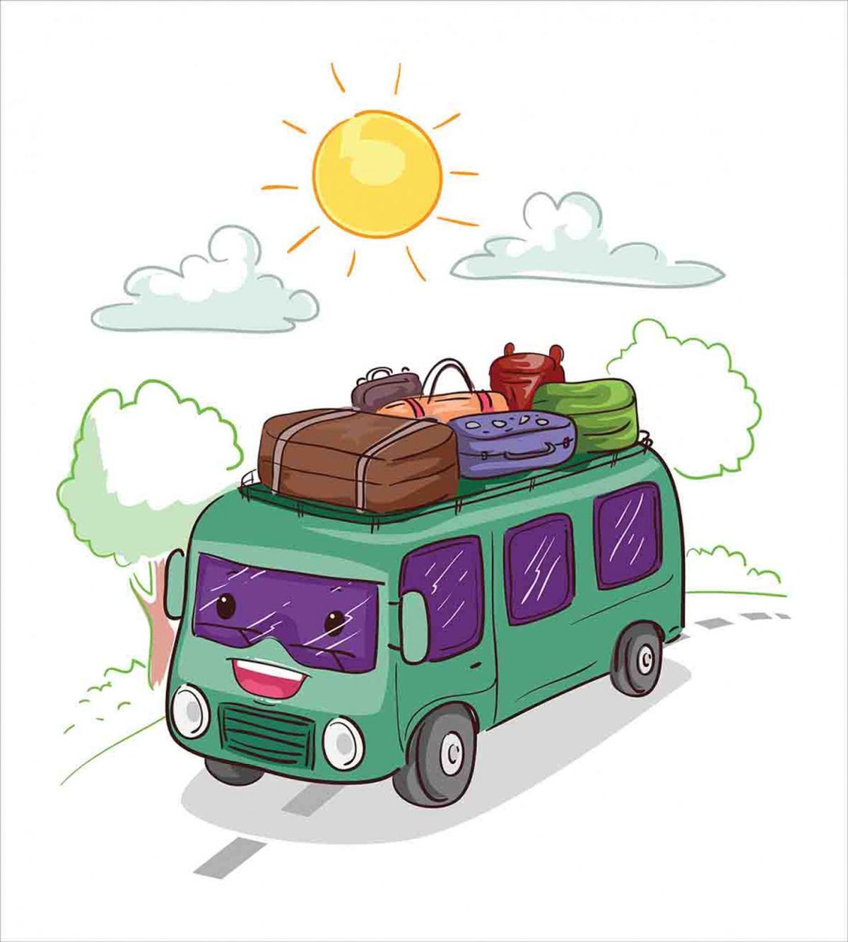 Bus Filled with Luggage — Pattern