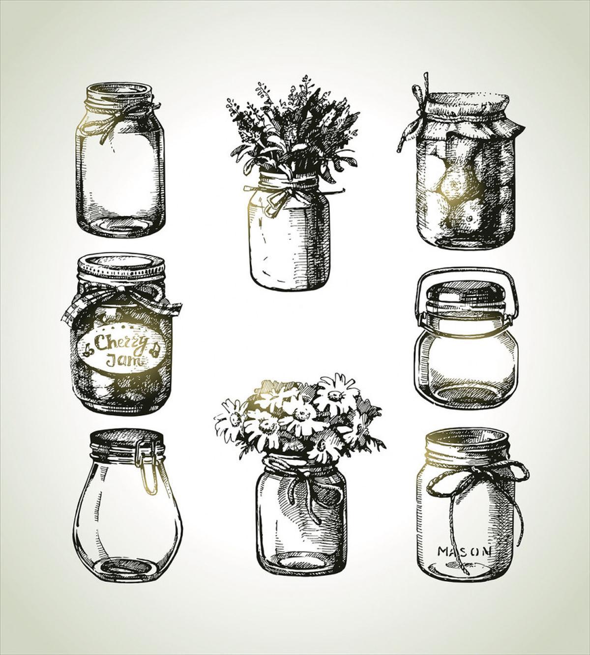 Rustic Sketchy Jars — Pattern
