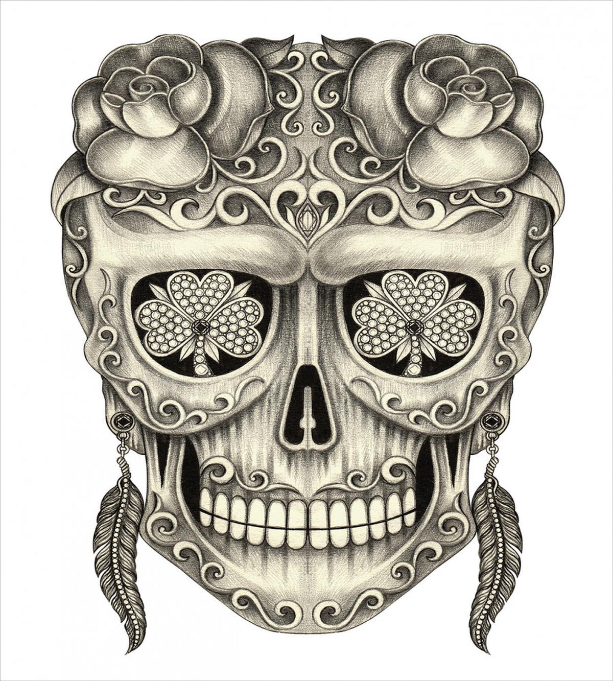 Floral Sugar Skull — Pattern