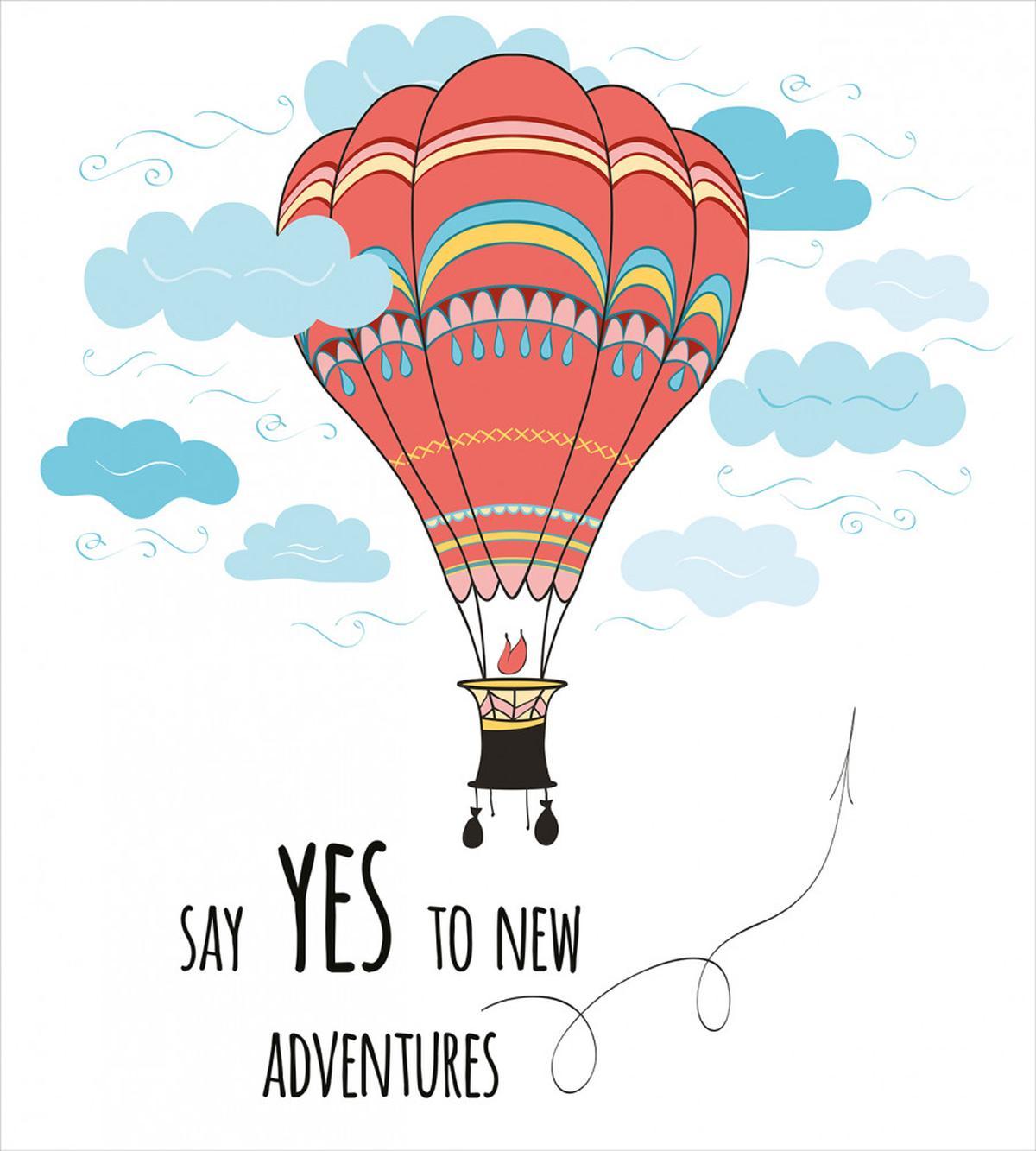 Words Hot Air Balloon — Pattern