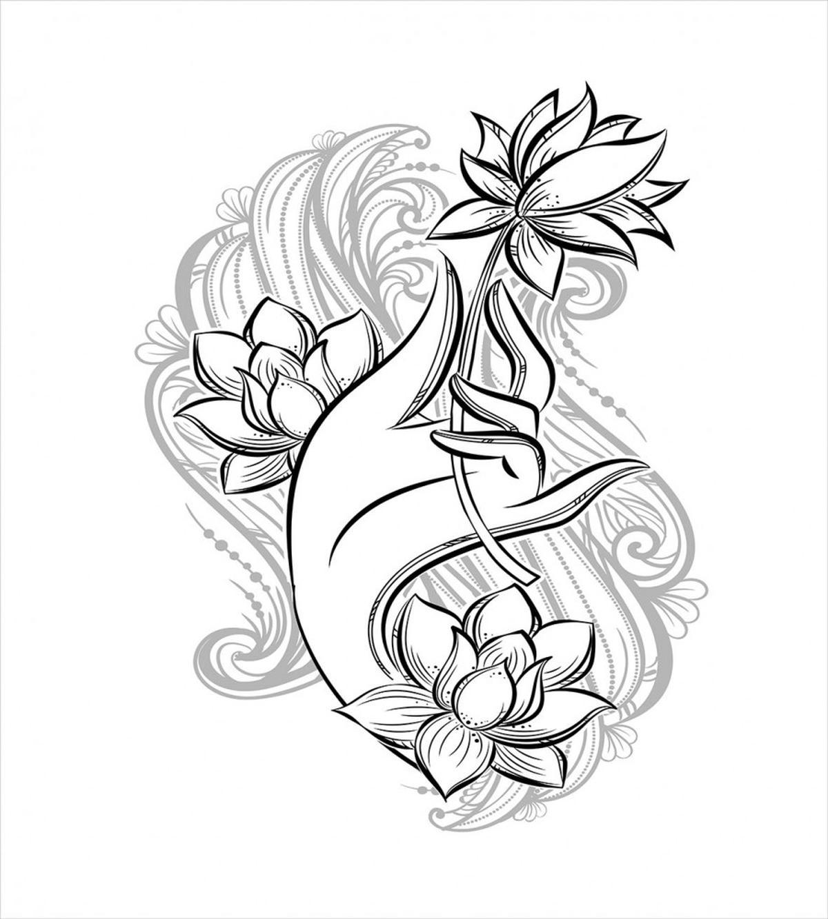 Hand Holds Lotus — Pattern