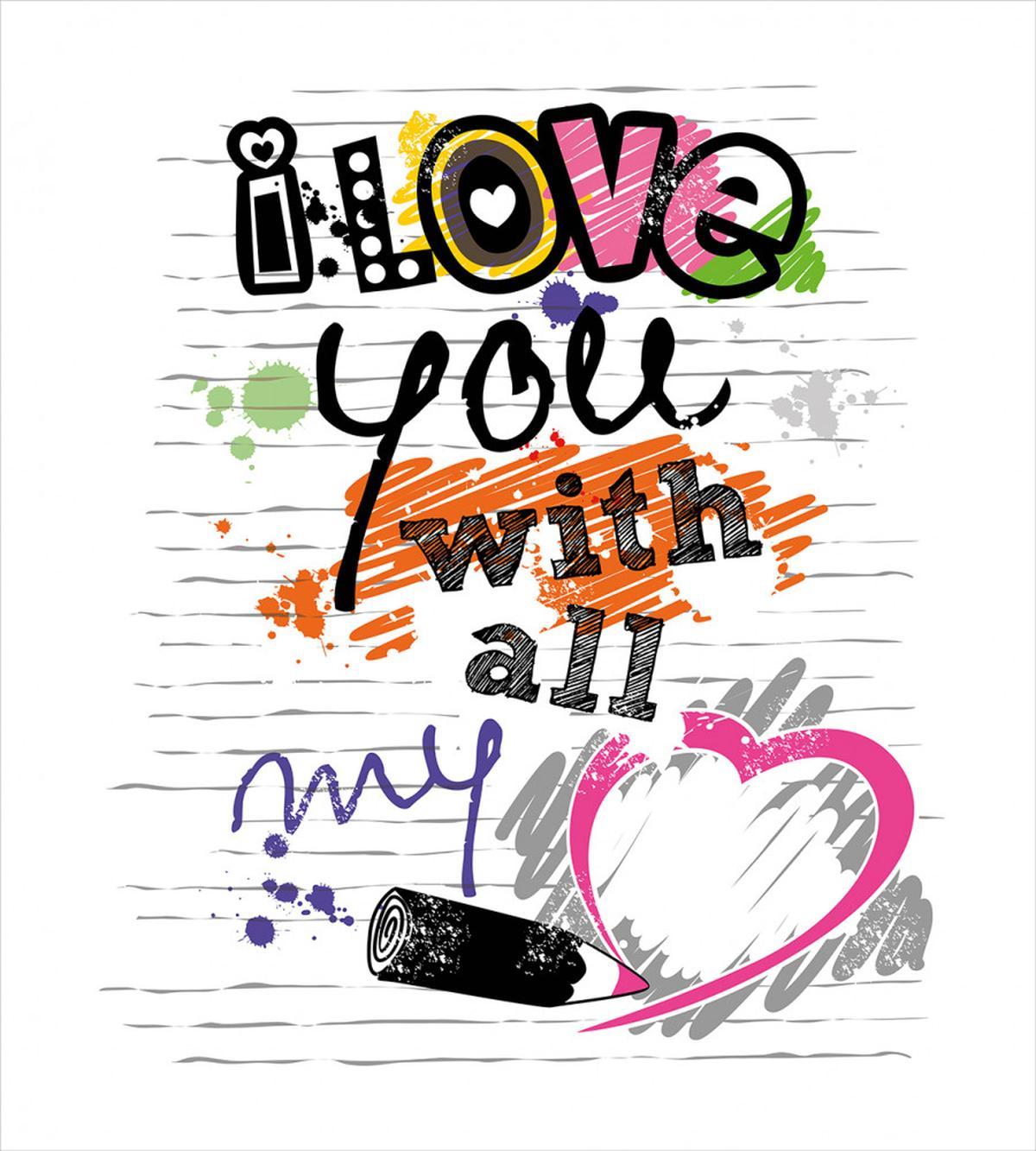 Sktech Style Love Words — Pattern