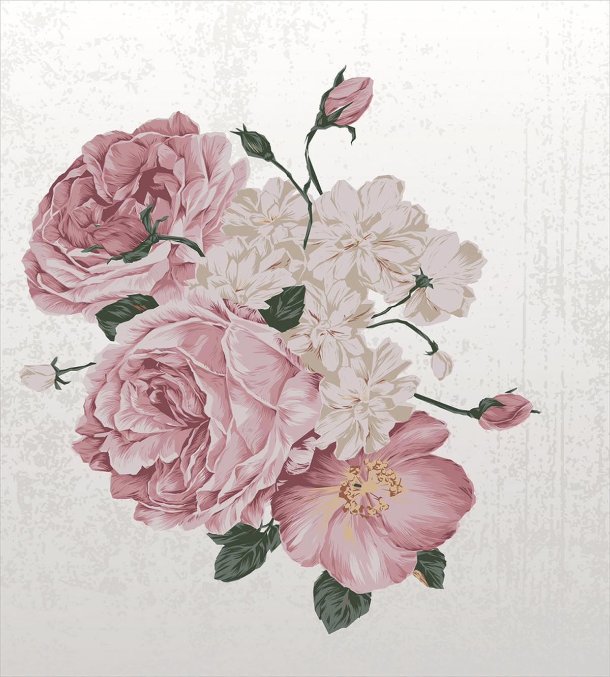 Old Roses Corsage Grunge — Pattern