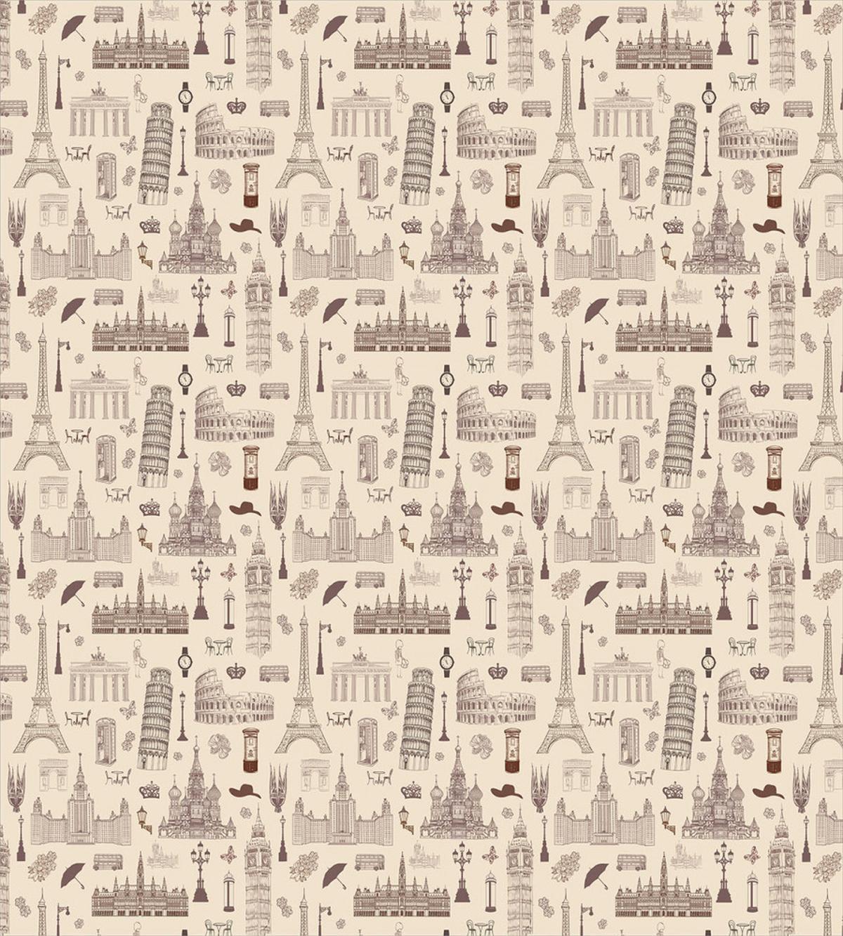 Monochrome Euro Landmarks — Pattern