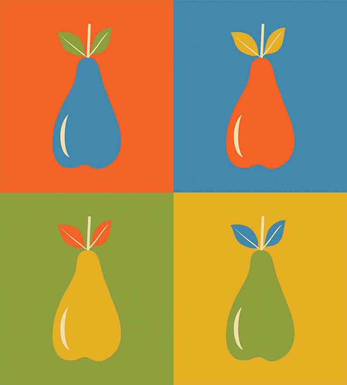 Vintage Pears in Squares — Pattern