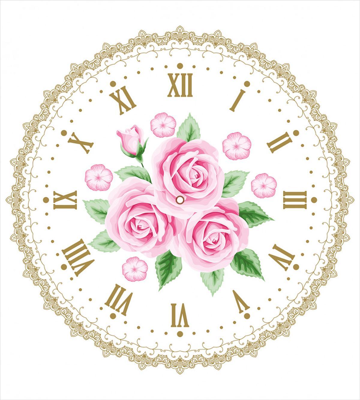 Vintage Clock Roses — Pattern