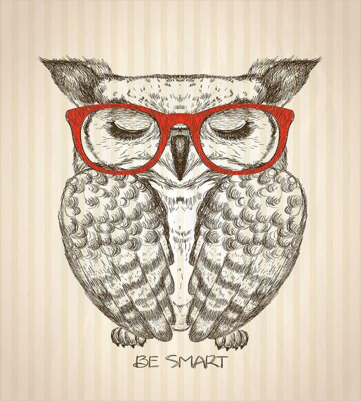 Owl with Be Smart Lettering — Pattern
