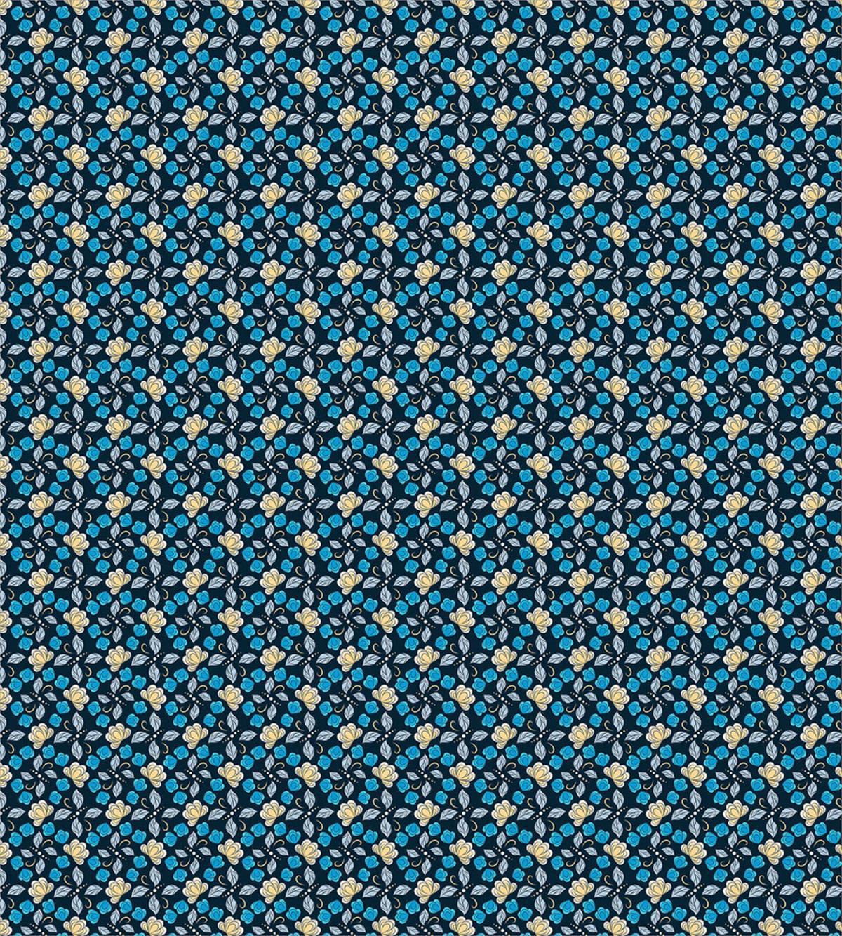 Abstract Flowers Leaves Dots — Pattern
