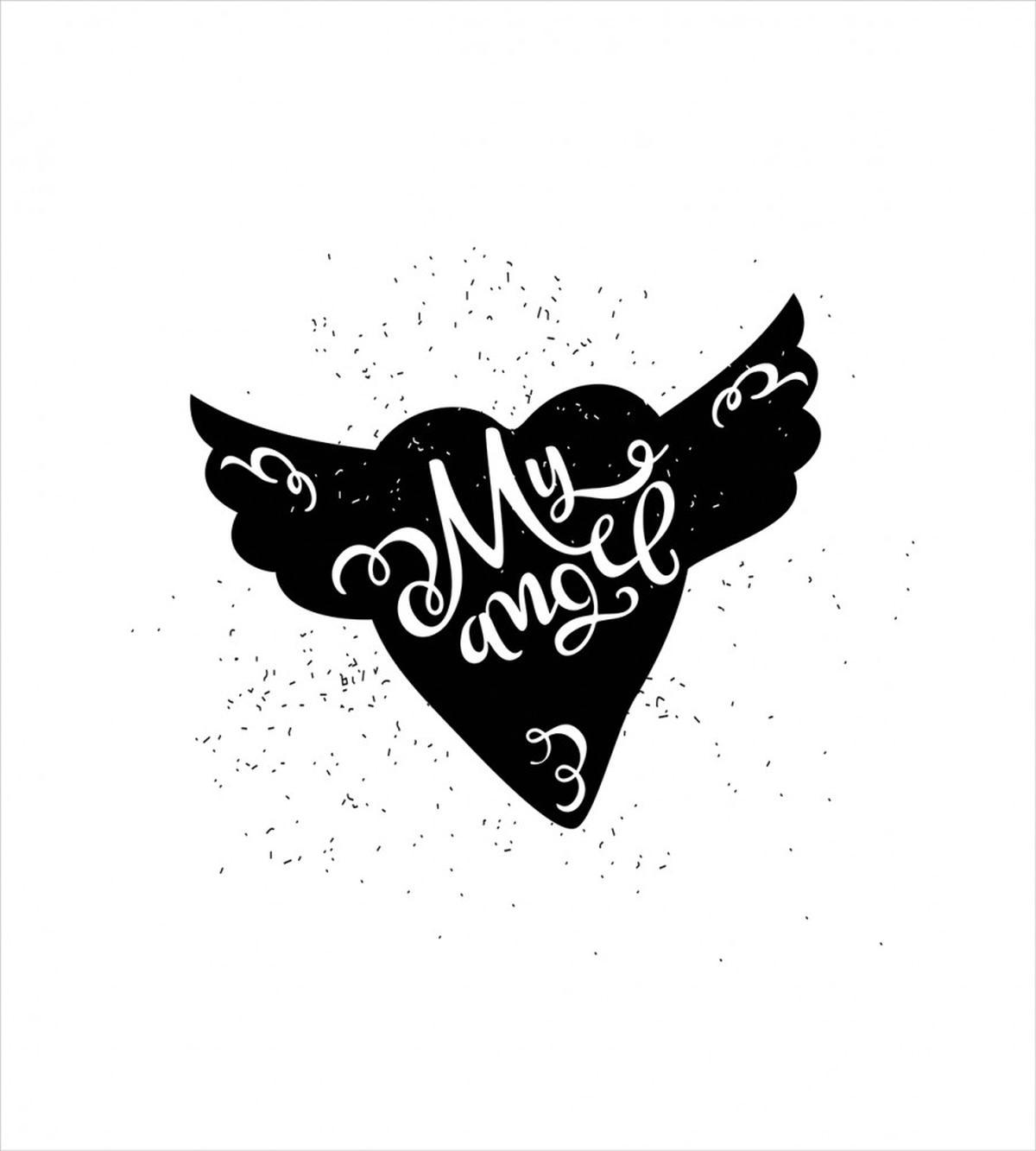 Cartoon Winged Heart — Pattern