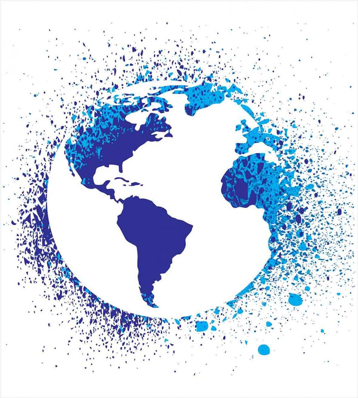 Globe Ink Effect Map — Pattern