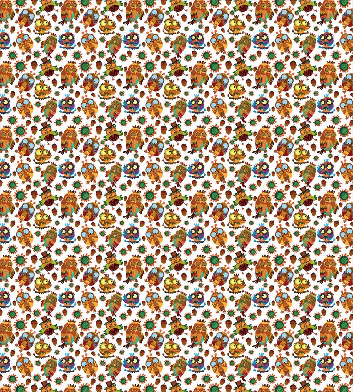 Funny Birds Acorns Petals — Pattern