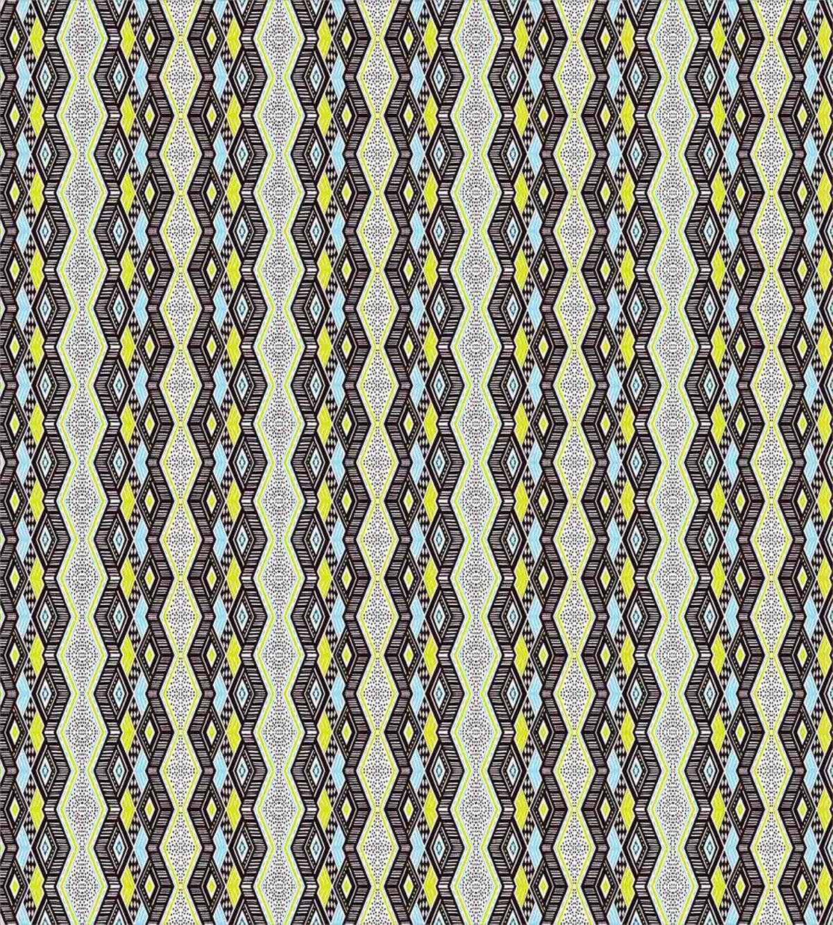 Abstract Zig Zag and Dots — Pattern