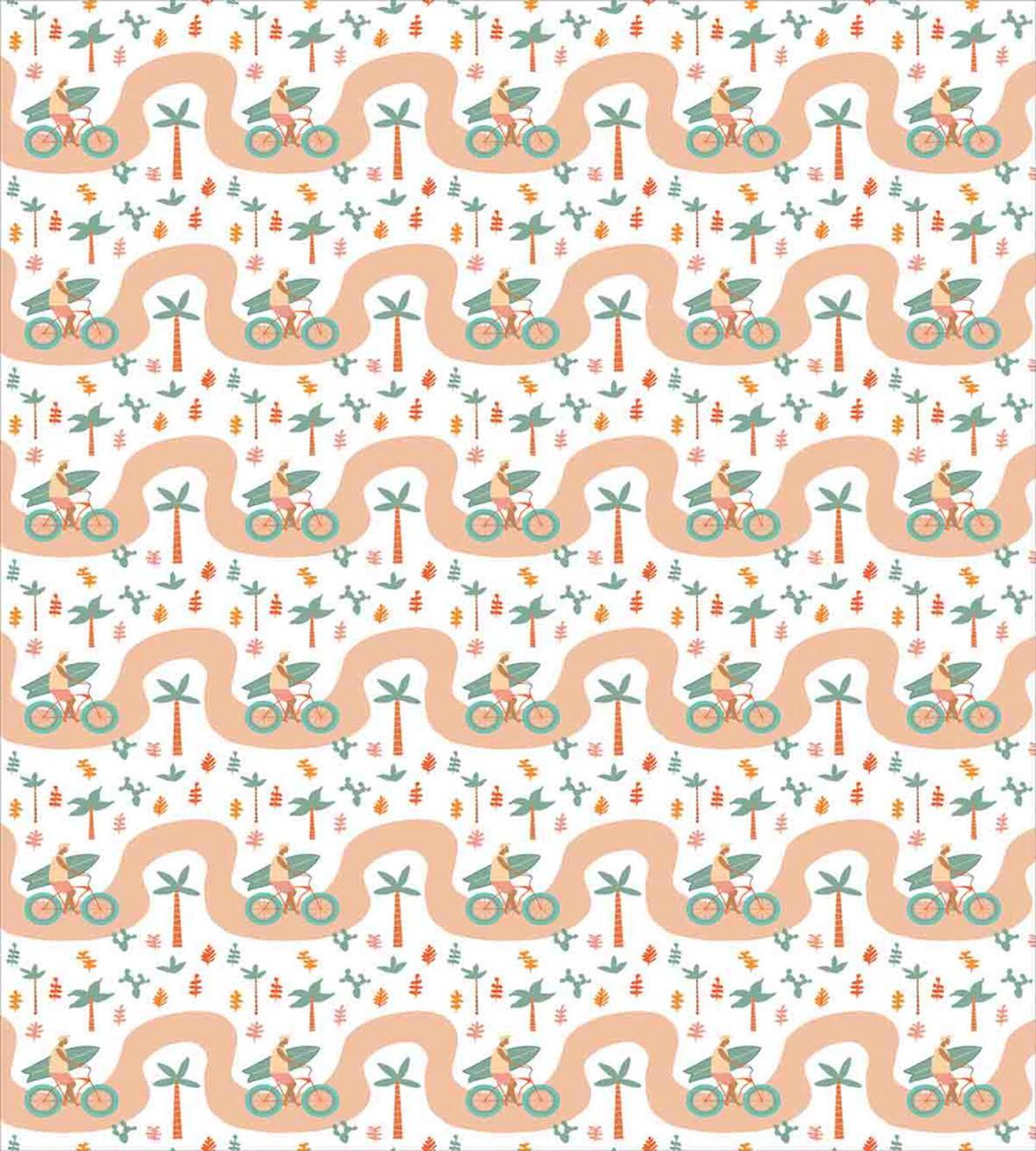 Trees and Cactuses Cartoon — Pattern