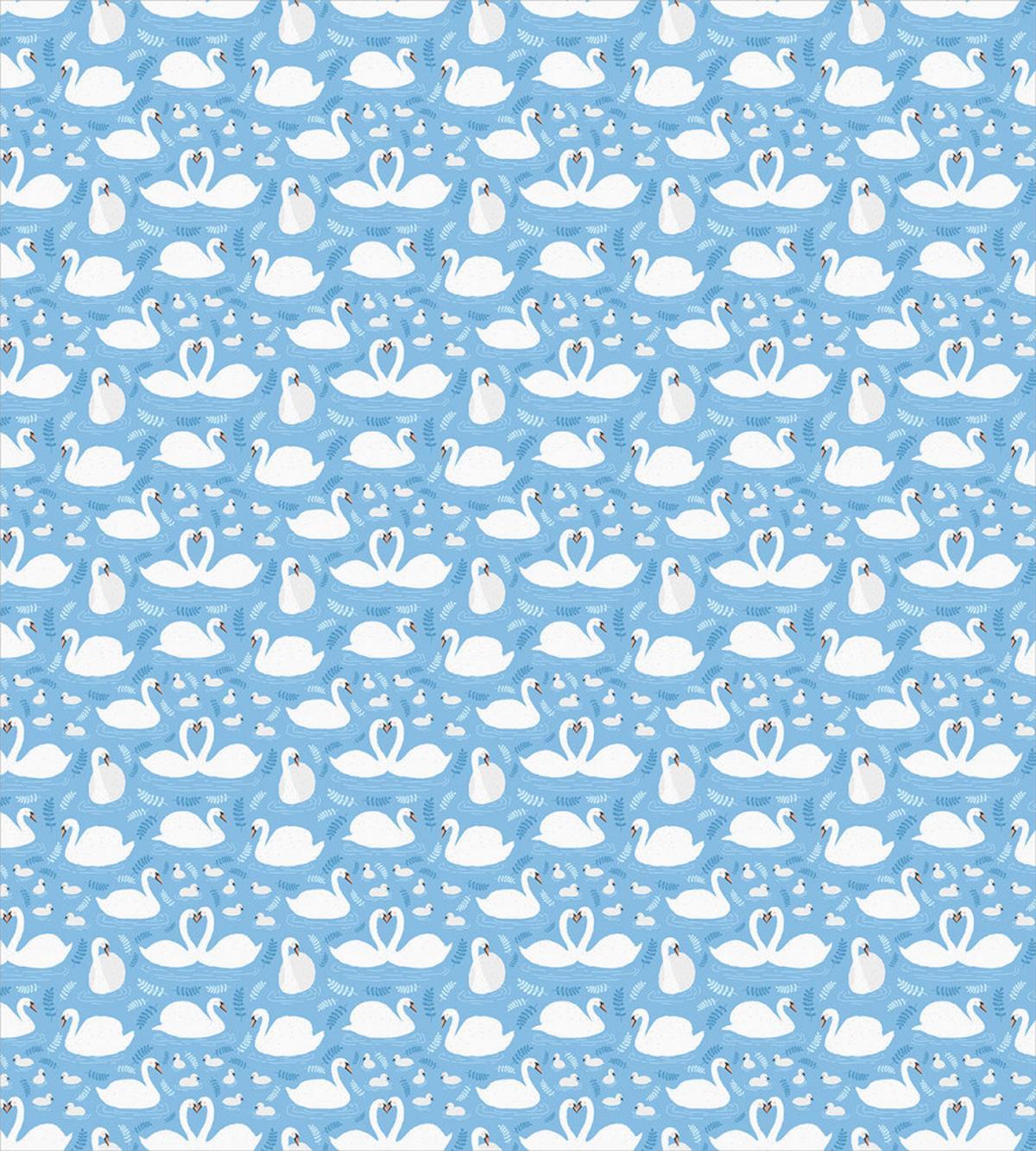 White Aquatic Bird and Babies — Pattern