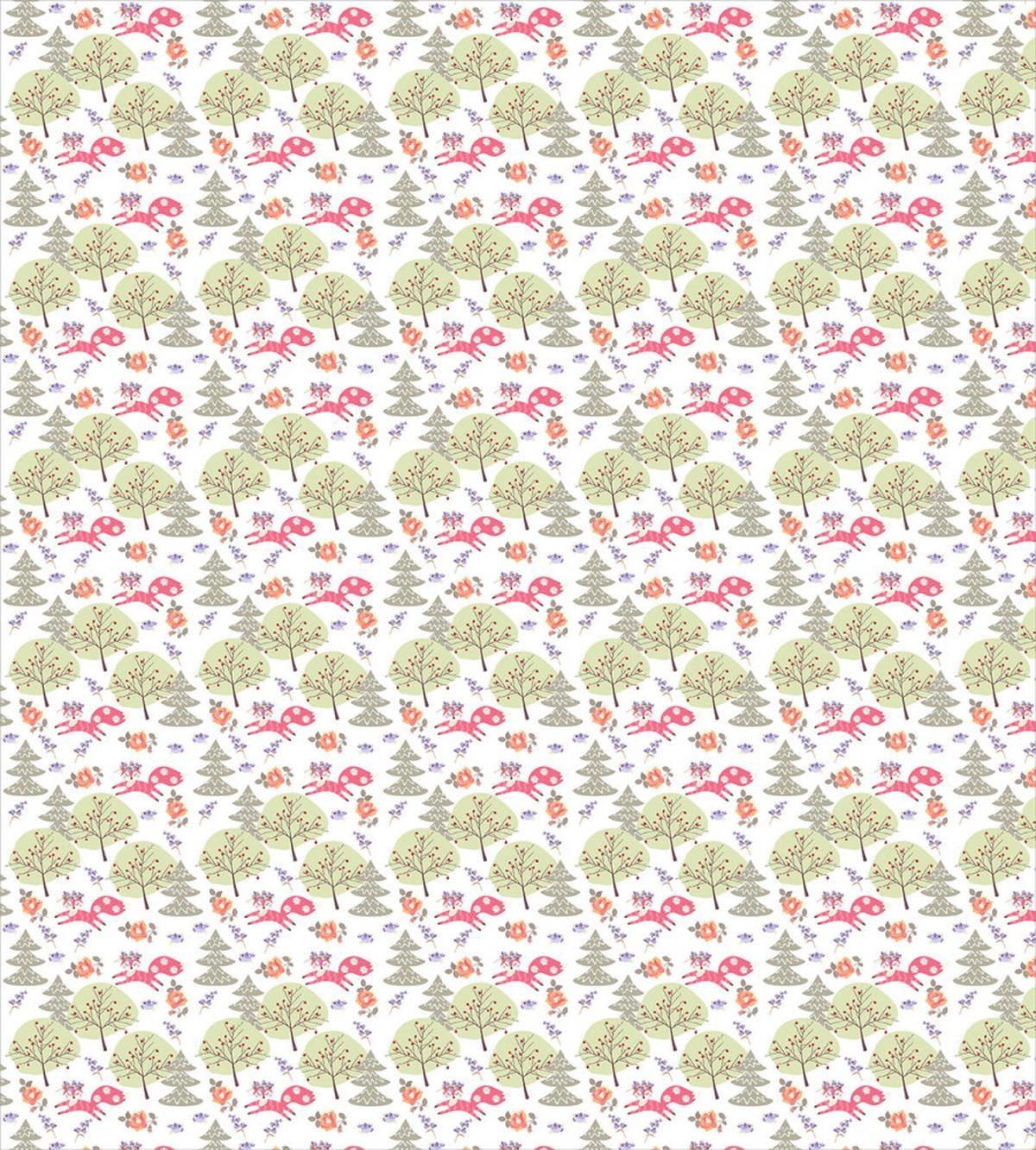 Soft Foxes Trees and Roses — Pattern