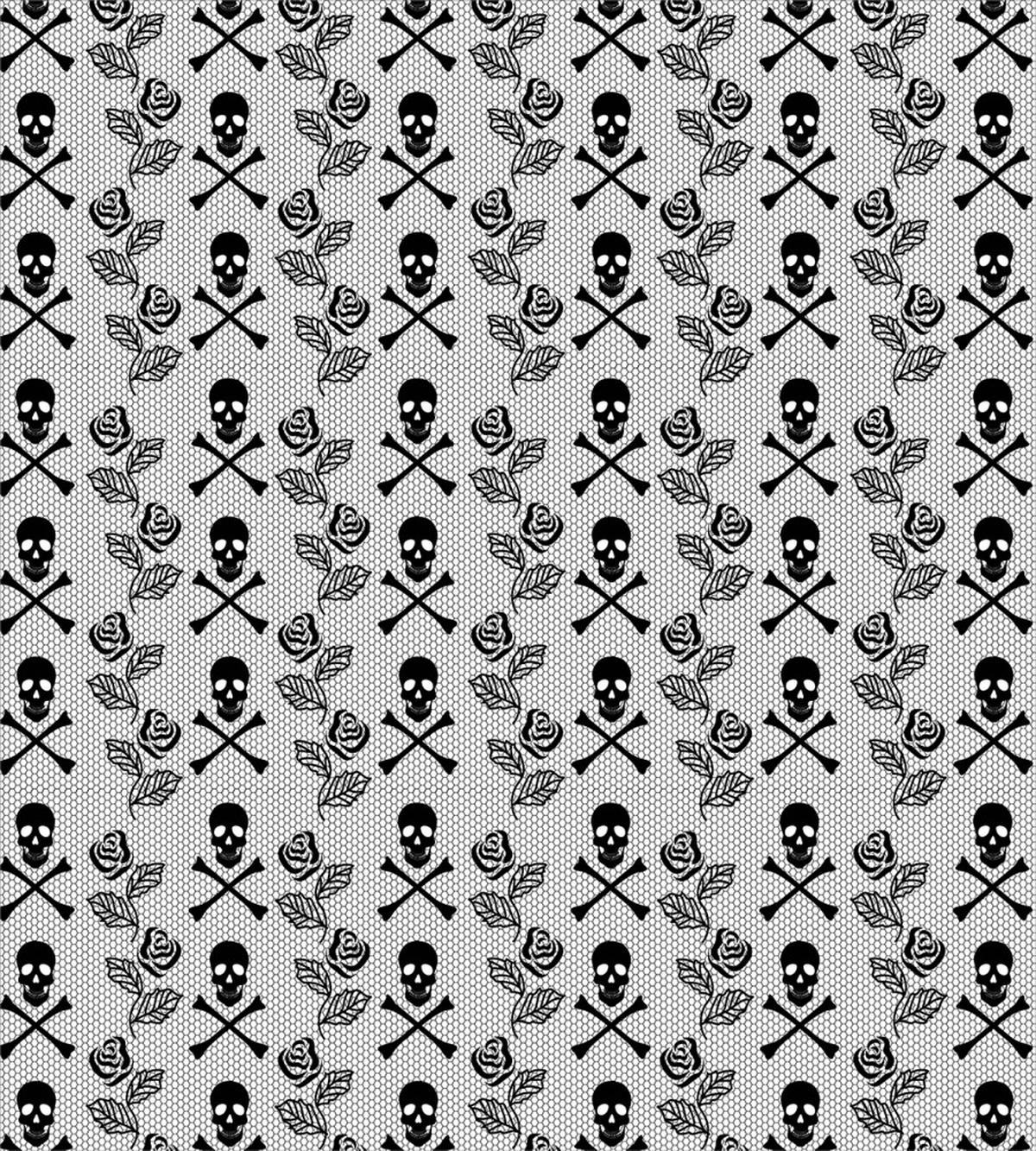 Lace Style Roses Skulls — Pattern