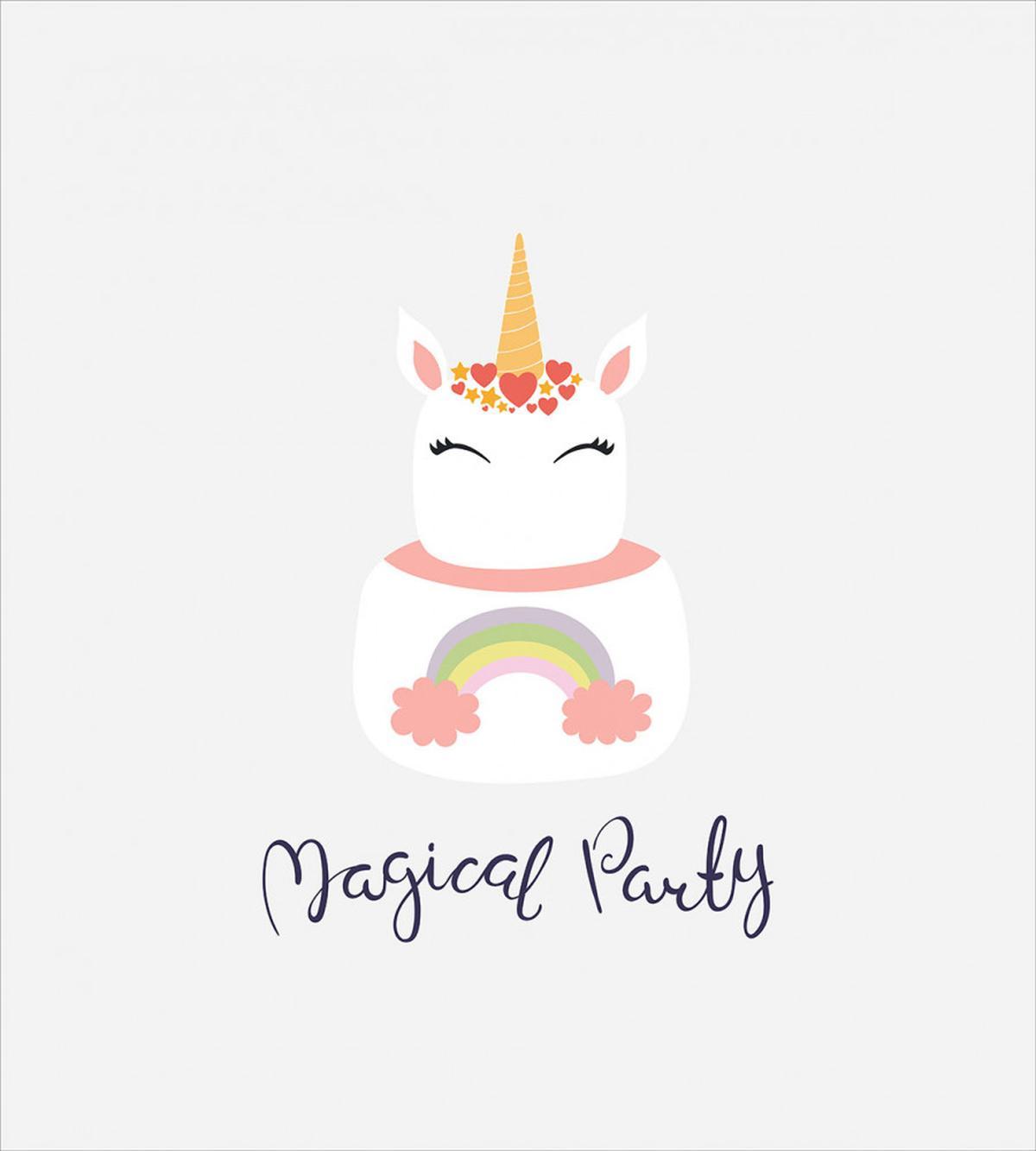 Unicorn Cake Cursive Words — Pattern