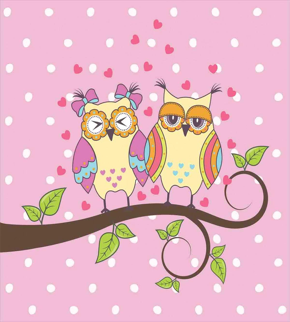 Birds in Love on Branch — Pattern