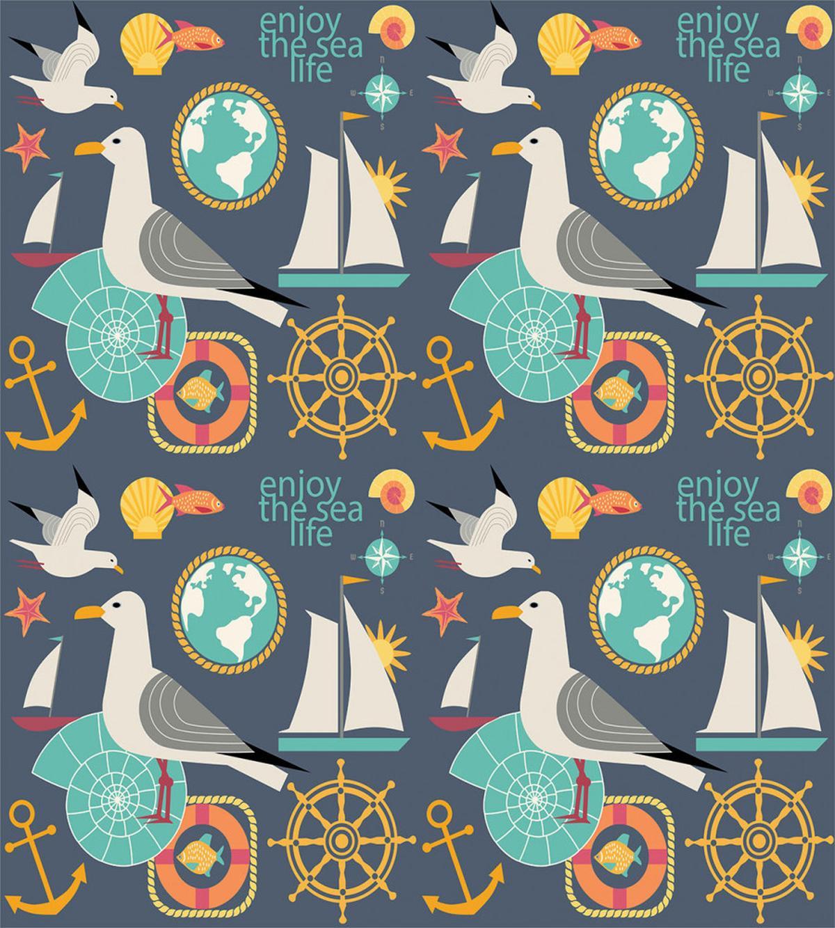 Sea Life Fish Gull — Pattern
