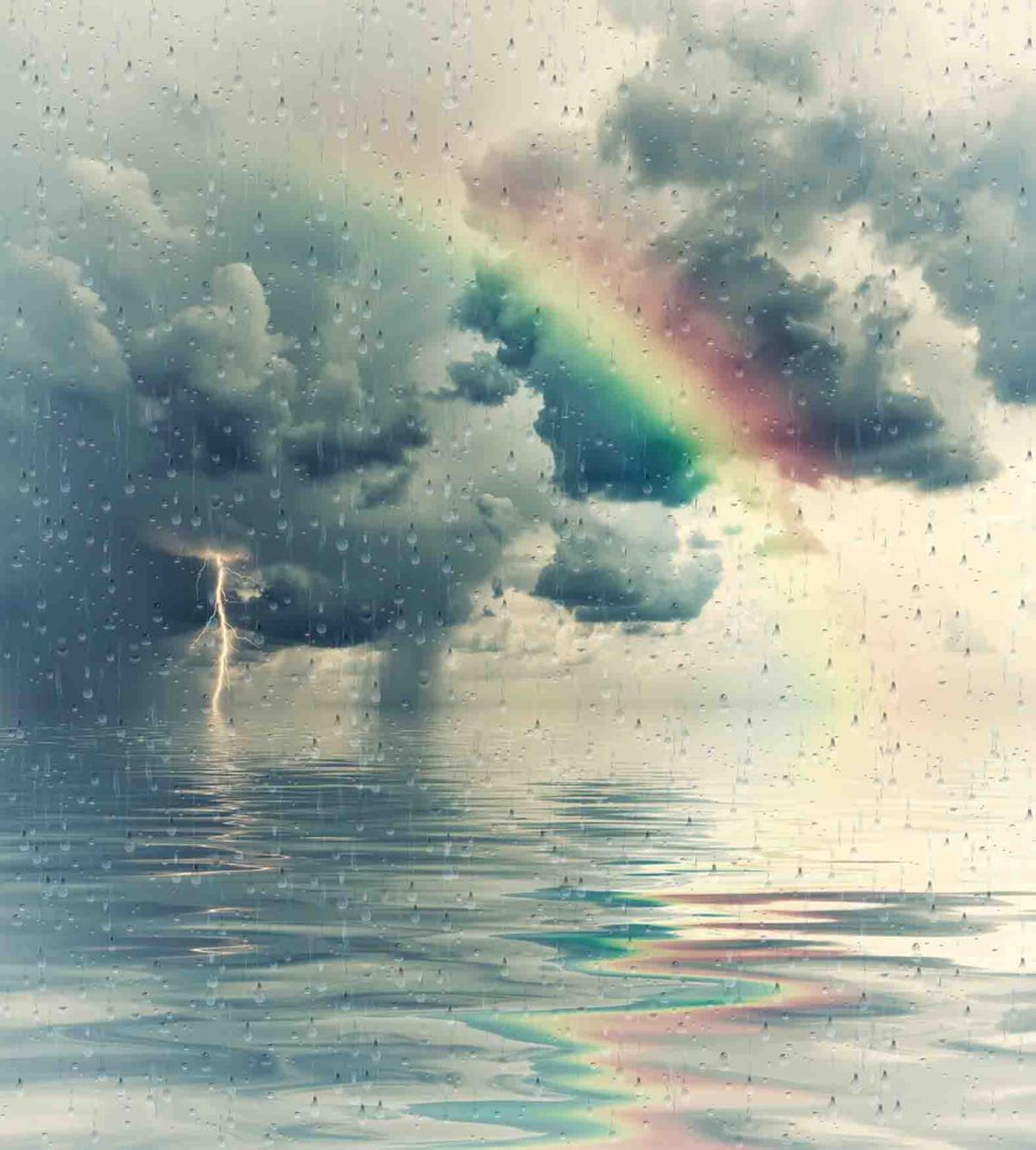 Romantic Water Drops Rainbow — Pattern