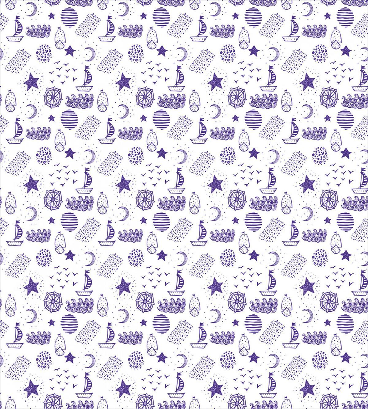 Boat Star Gulls Moon Shell — Pattern