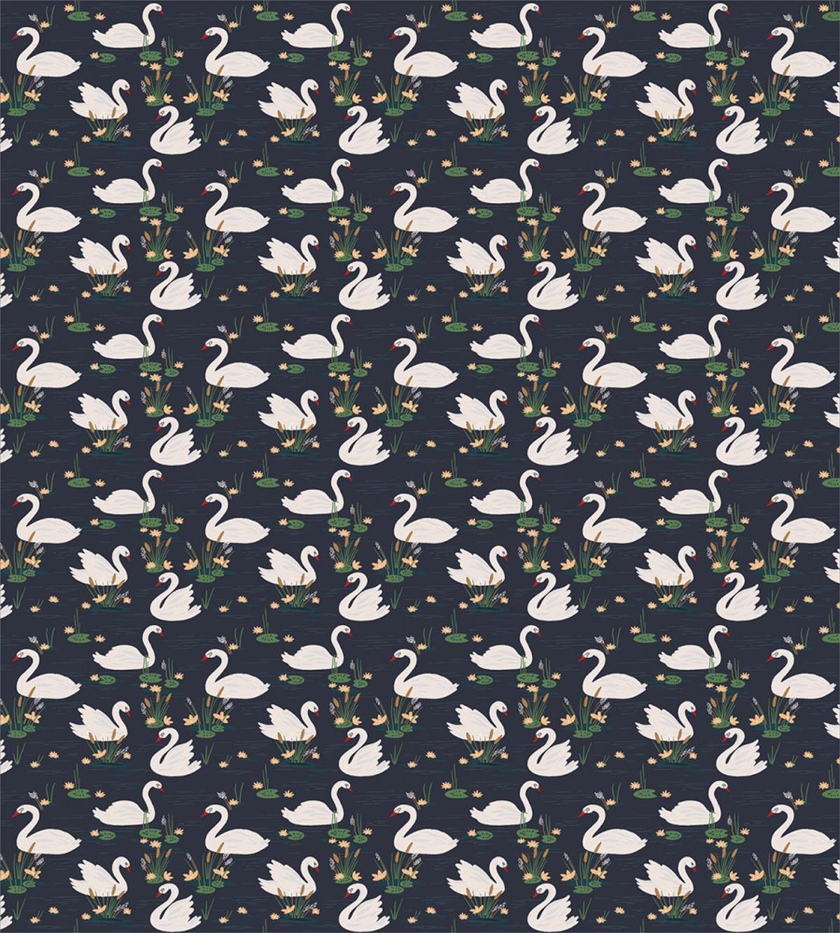 Lilies Cattails Waterfowls — Pattern