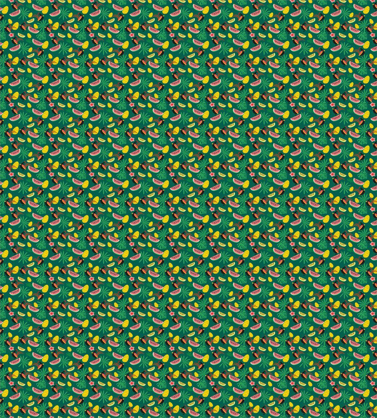 Crested Bird Watermelon — Pattern
