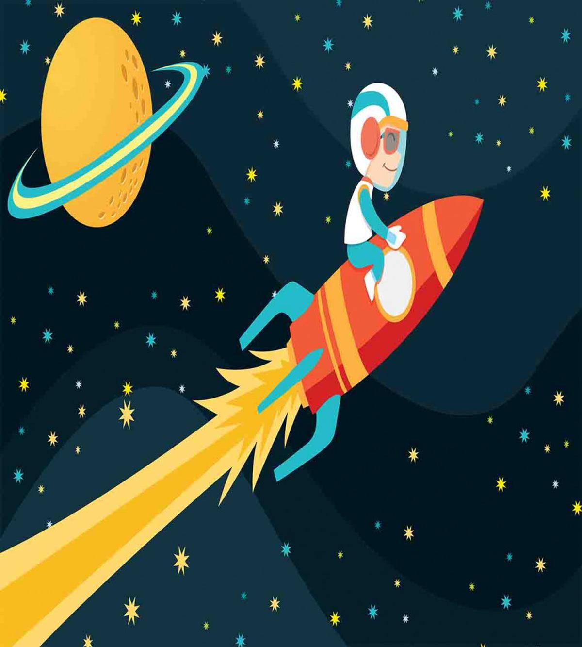 Boy on a Rocket Adventure — Pattern