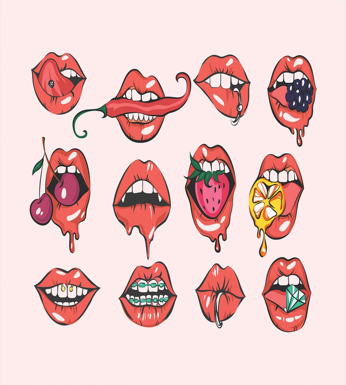 Pierced Tongue Teeth Braces — Pattern