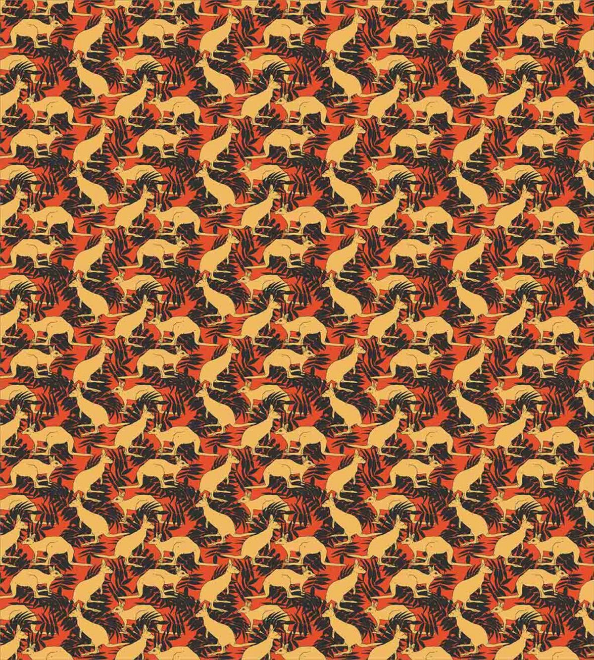 Animals and Palm Leaves — Pattern